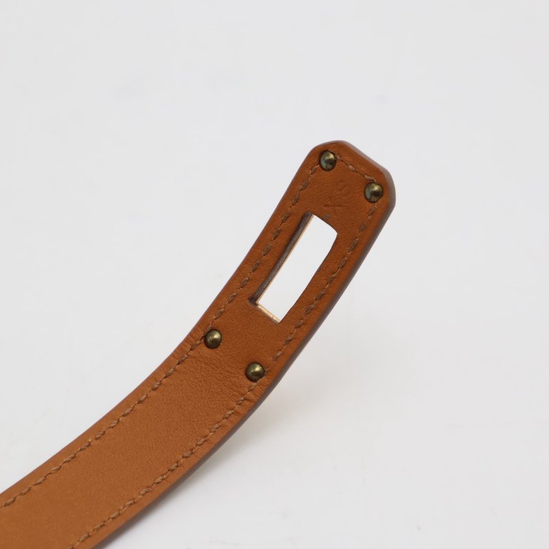 HERMES Mini kelly雙圈手環 - T1 奶昔白金 T-4