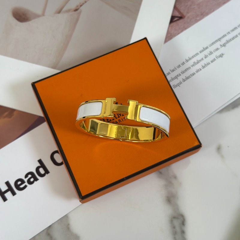 HERMES Clic H手環 - 白金-4