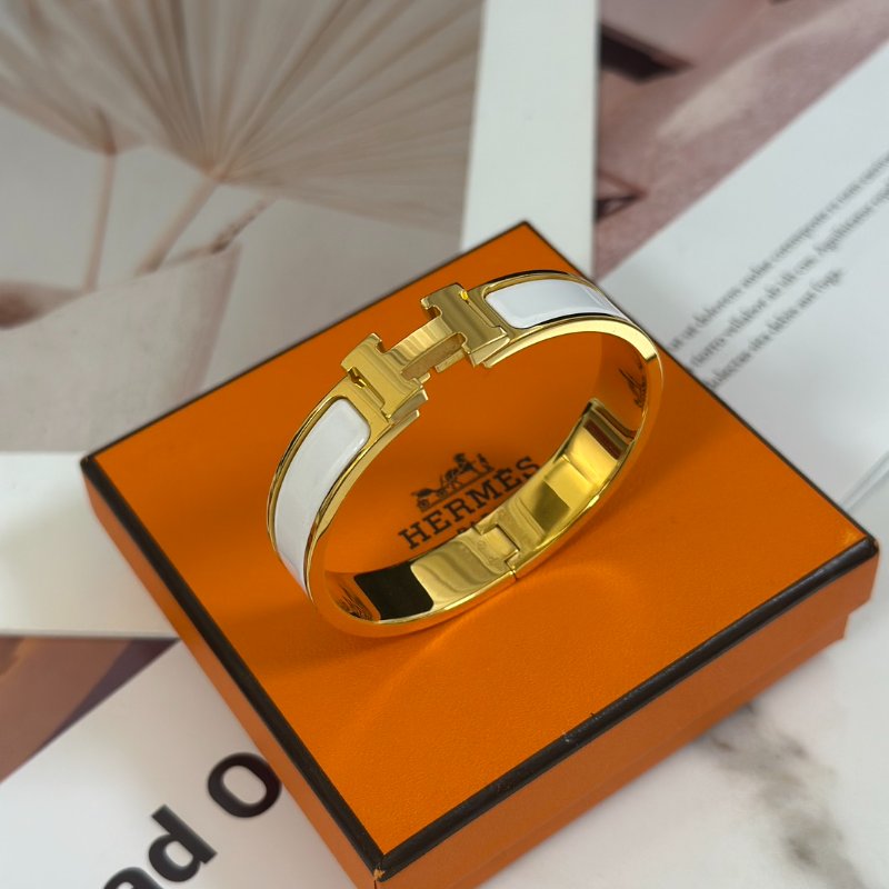 HERMES Clic H手環 - 白金-5