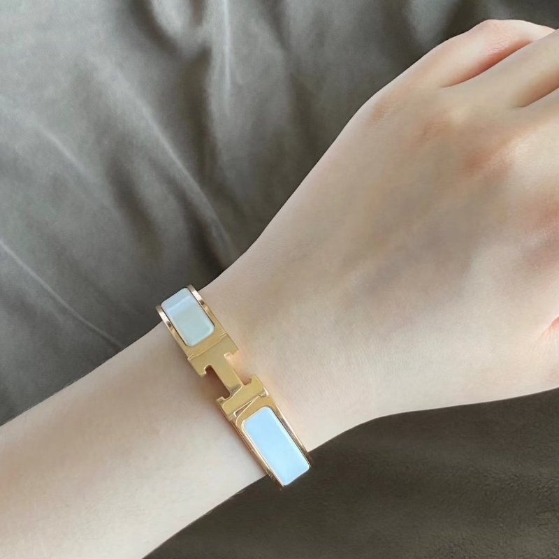 HERMES Clic H手環 - 白金-8