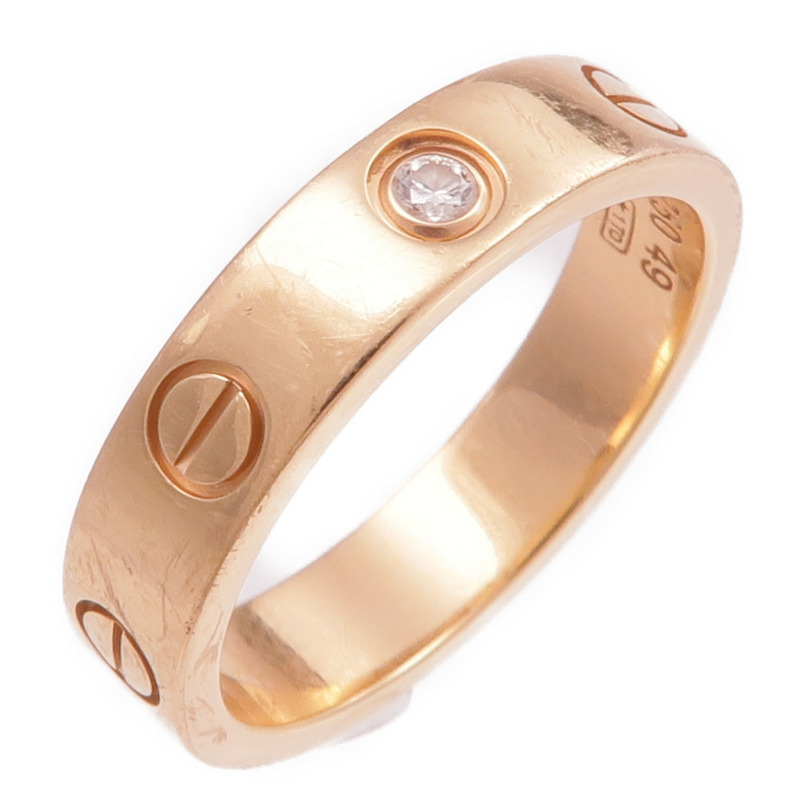 CARTIER 18K玫瑰金Love Ring鑽石戒指Cartier#49/US#5-0