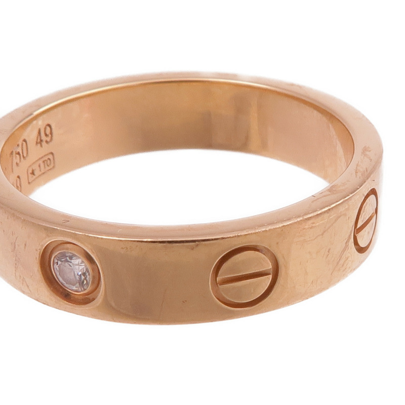CARTIER 18K玫瑰金Love Ring鑽石戒指Cartier#49/US#5-7