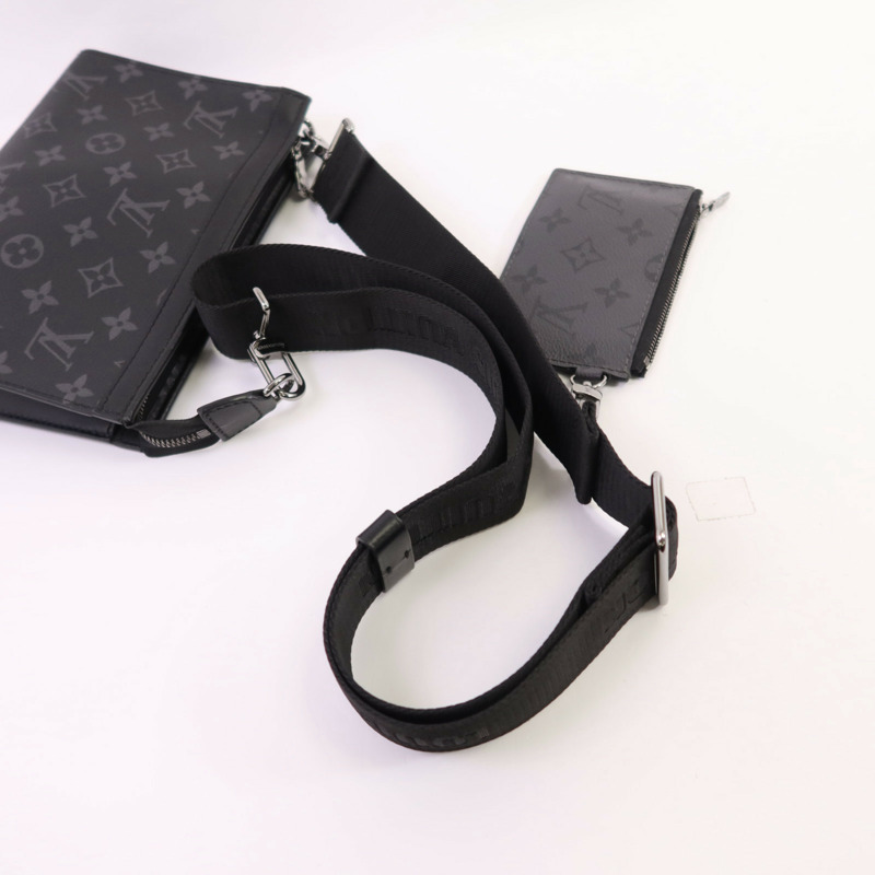 LOUIS VUITTON Monogram Eclipse Gastony銀扣肩背袋-4