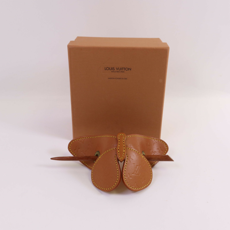 LOUIS VUITTON 皮革Butterfly Hair Pin Barrette髮飾-10