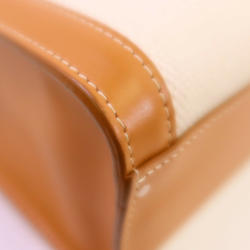 CELINE 帆布/牛皮皮革Vertical Cabas Small金扣手挽肩背兩用袋-7