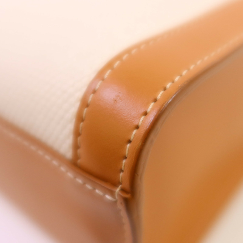 CELINE 帆布/牛皮皮革Vertical Cabas Small金扣手挽肩背兩用袋-8