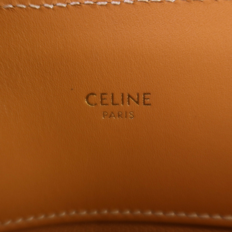 CELINE 帆布/牛皮皮革Vertical Cabas Small金扣手挽肩背兩用袋-10