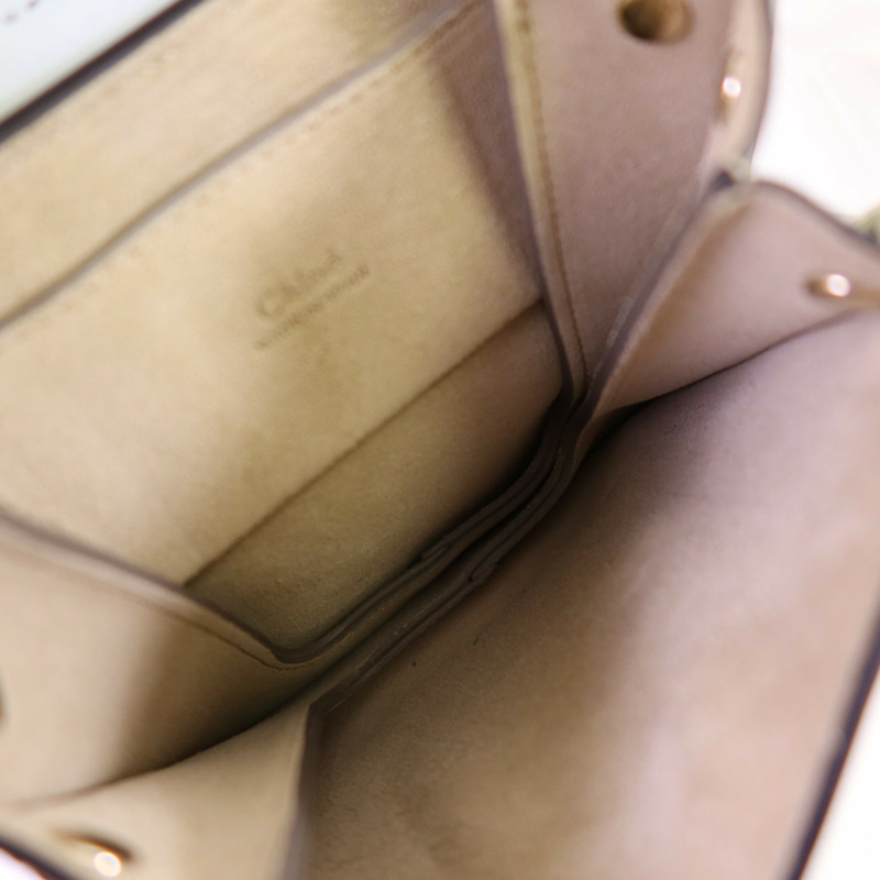 Chloe 牛皮皮革/麂皮皮革Feye金扣手挽肩背兩用袋-12