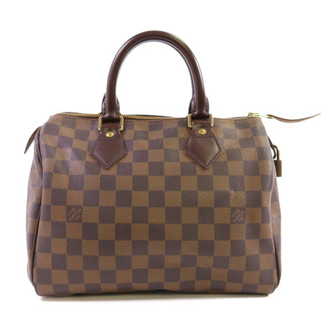 LOUIS VUITTON Damier Ebene Speedy 25金扣手挽袋