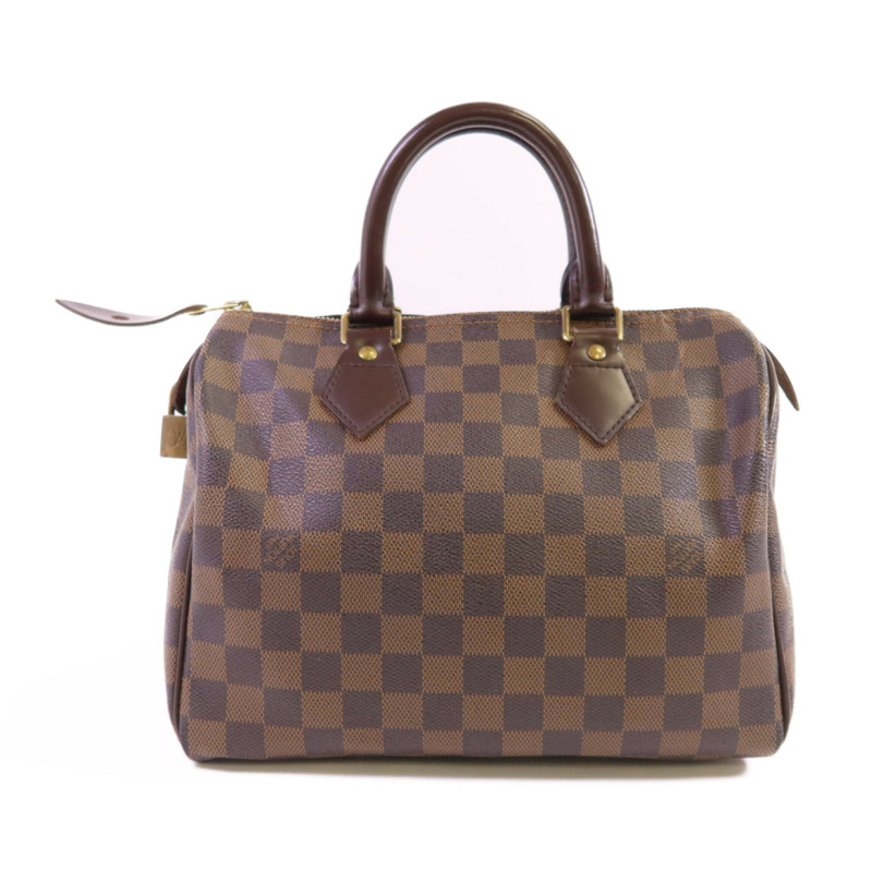 LOUIS VUITTON Damier Ebene Speedy 25金扣手挽袋-1