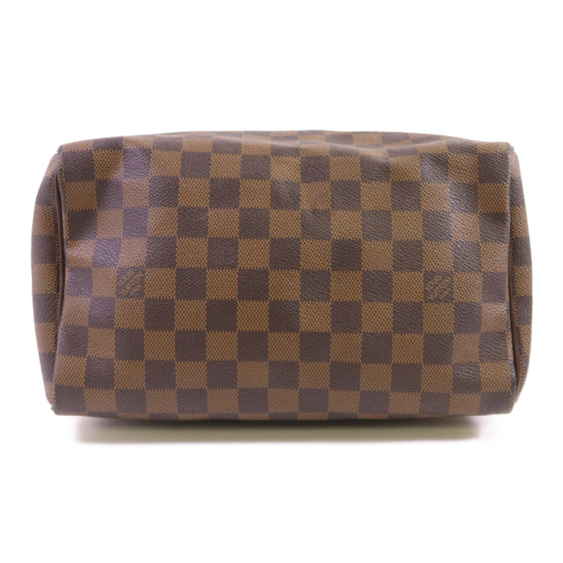 LOUIS VUITTON Damier Ebene Speedy 25金扣手挽袋-3