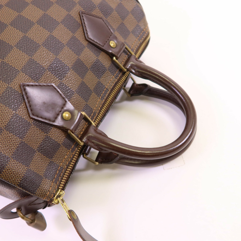 LOUIS VUITTON Damier Ebene Speedy 25金扣手挽袋-4