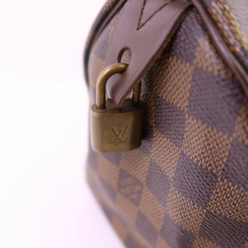 LOUIS VUITTON Damier Ebene Speedy 25金扣手挽袋-10