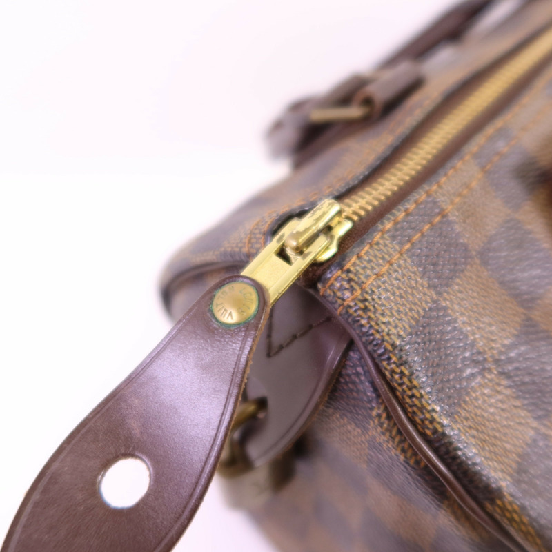 LOUIS VUITTON Damier Ebene Speedy 25金扣手挽袋-11