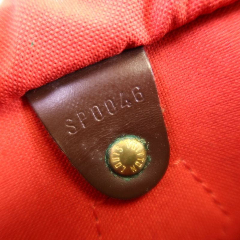 LOUIS VUITTON Damier Ebene Speedy 25金扣手挽袋-14