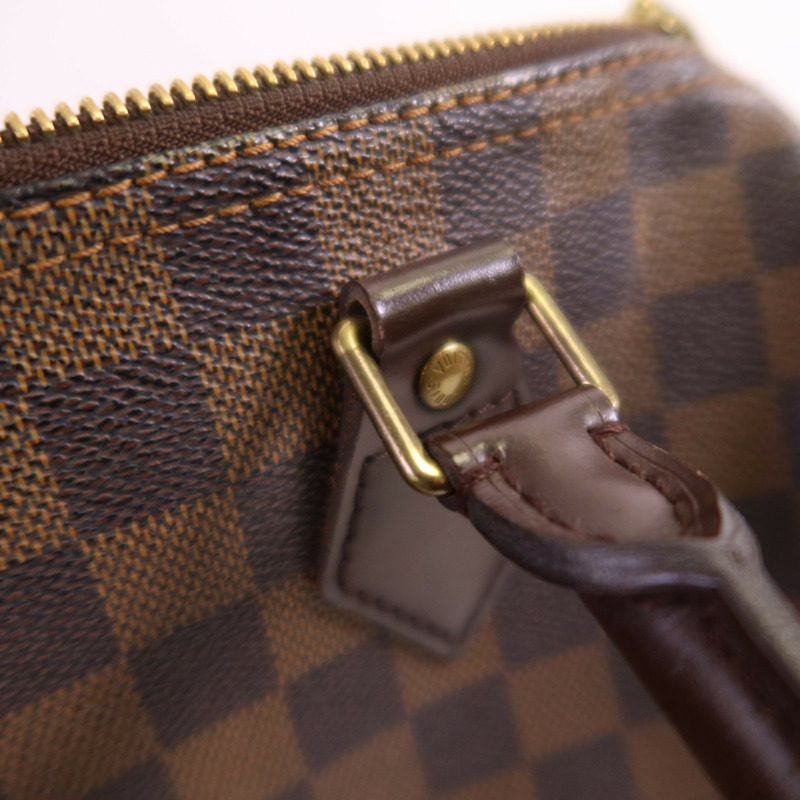 LOUIS VUITTON Damier Ebene Speedy 25金扣手挽袋-16