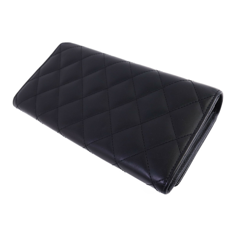 CHANEL 牛皮皮革Cambon Long Wallet銀扣長錢包-3