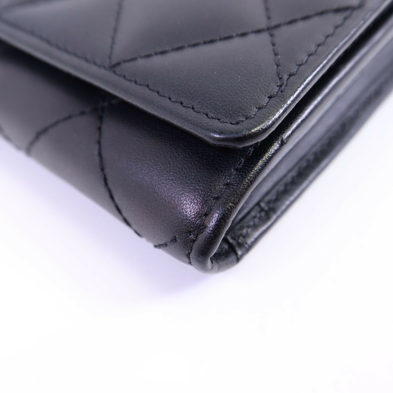 CHANEL 牛皮皮革Cambon Long Wallet銀扣長錢包-5