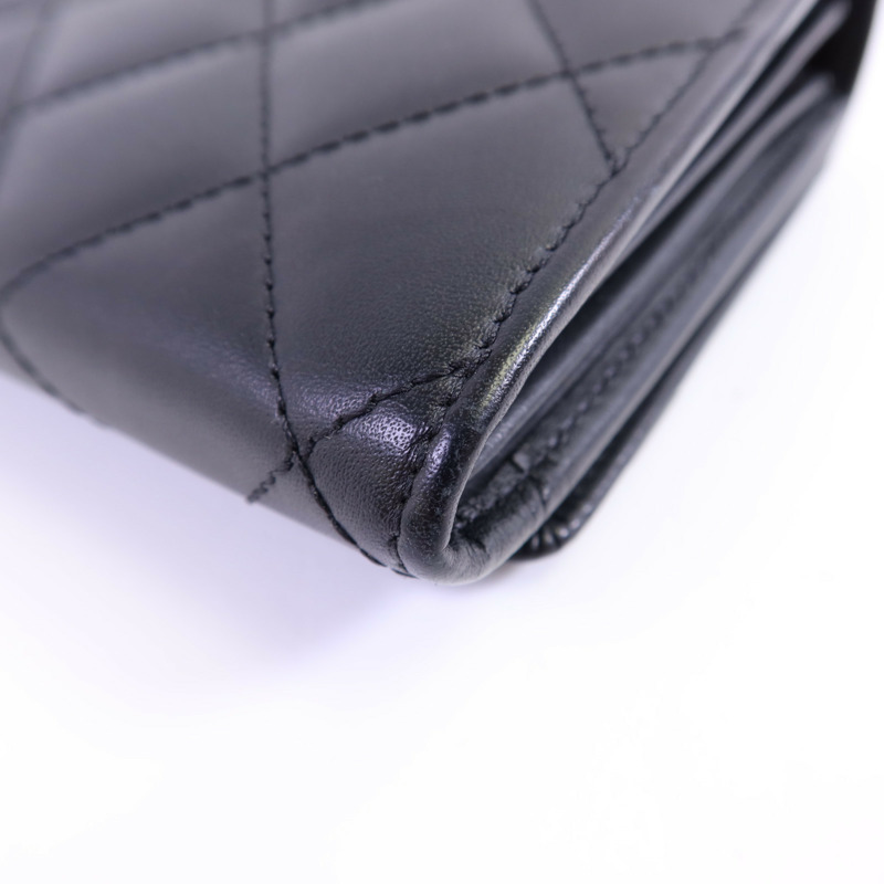 CHANEL 牛皮皮革Cambon Long Wallet銀扣長錢包-7
