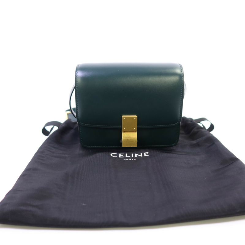 CELINE 牛皮皮革Mini Classic Box金扣肩背袋-16