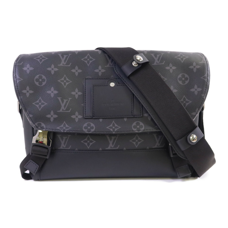 LOUIS VUITTON Monogram Eclipse Messenger PM Voyager銀扣肩背袋-0