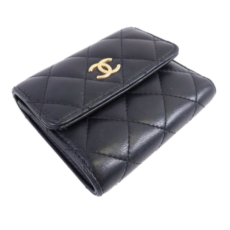 CHANEL 羊皮皮革Wallet金扣錢包-2