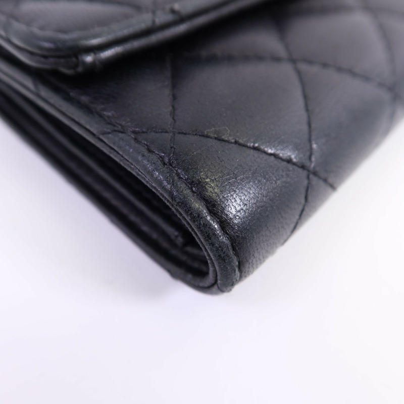 CHANEL 羊皮皮革Wallet金扣錢包-4