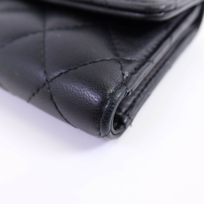 CHANEL 羊皮皮革Wallet金扣錢包-5