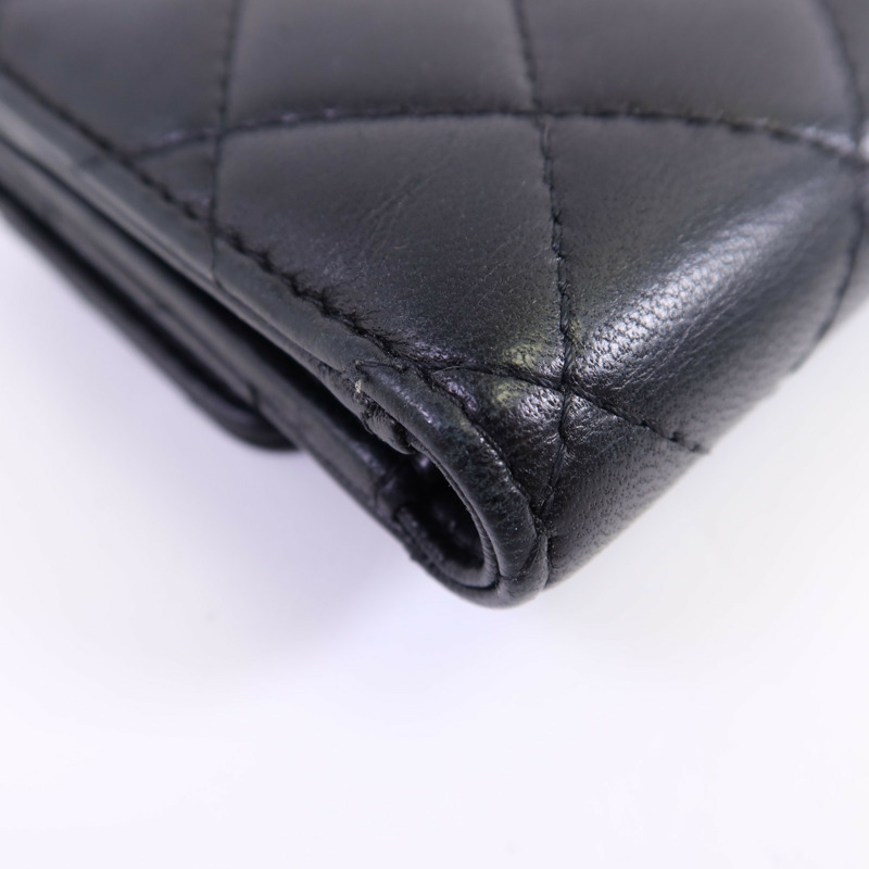 CHANEL 羊皮皮革Wallet金扣錢包-6