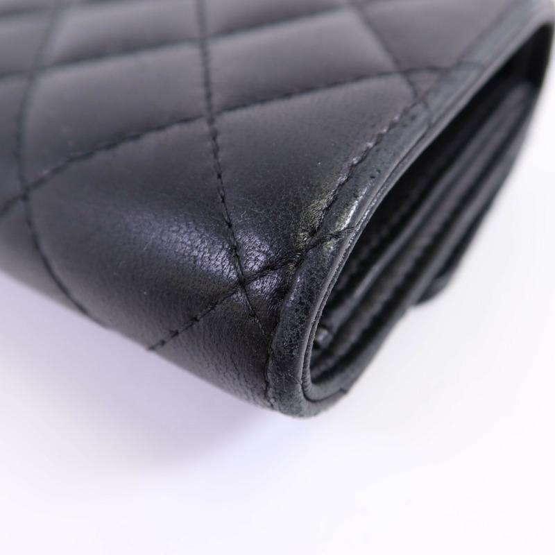 CHANEL 羊皮皮革Wallet金扣錢包-7