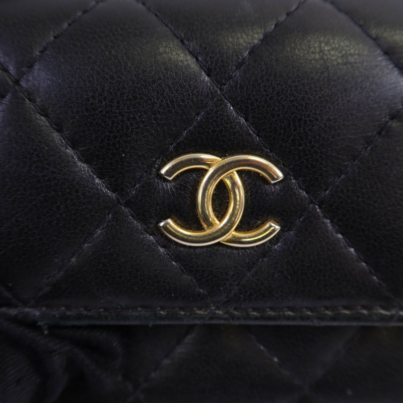 CHANEL 羊皮皮革Wallet金扣錢包-9