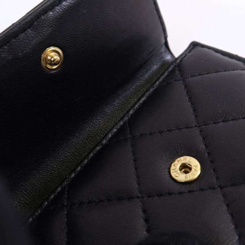 CHANEL 羊皮皮革Wallet金扣錢包-10