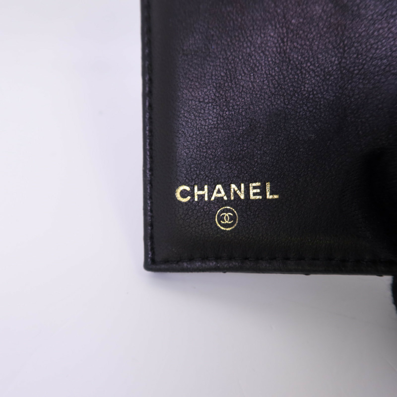 CHANEL 羊皮皮革Wallet金扣錢包-14