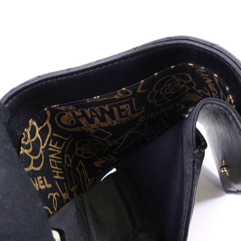 CHANEL 羊皮皮革Wallet金扣錢包-16