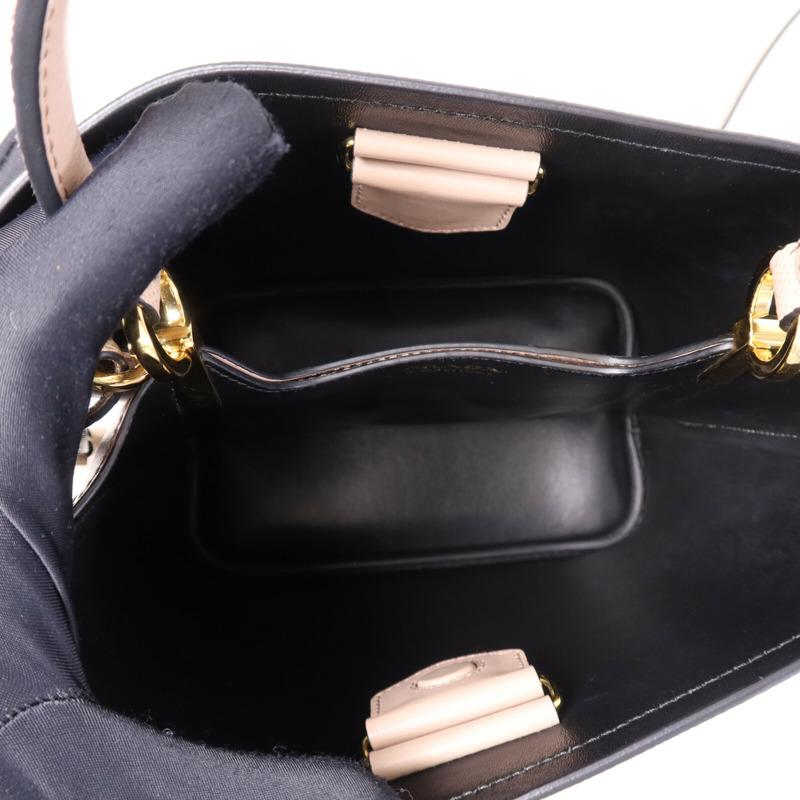 PRADA Saffiano皮革Panier金扣手挽肩背兩用袋-4