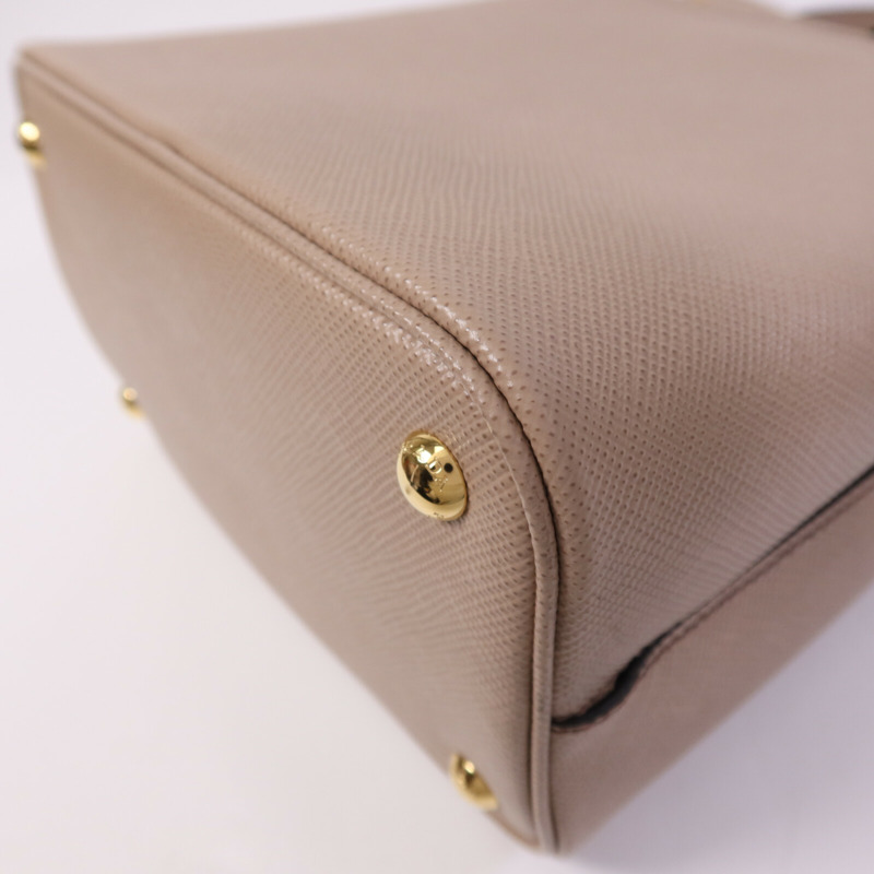 PRADA Saffiano皮革Panier金扣手挽肩背兩用袋-12