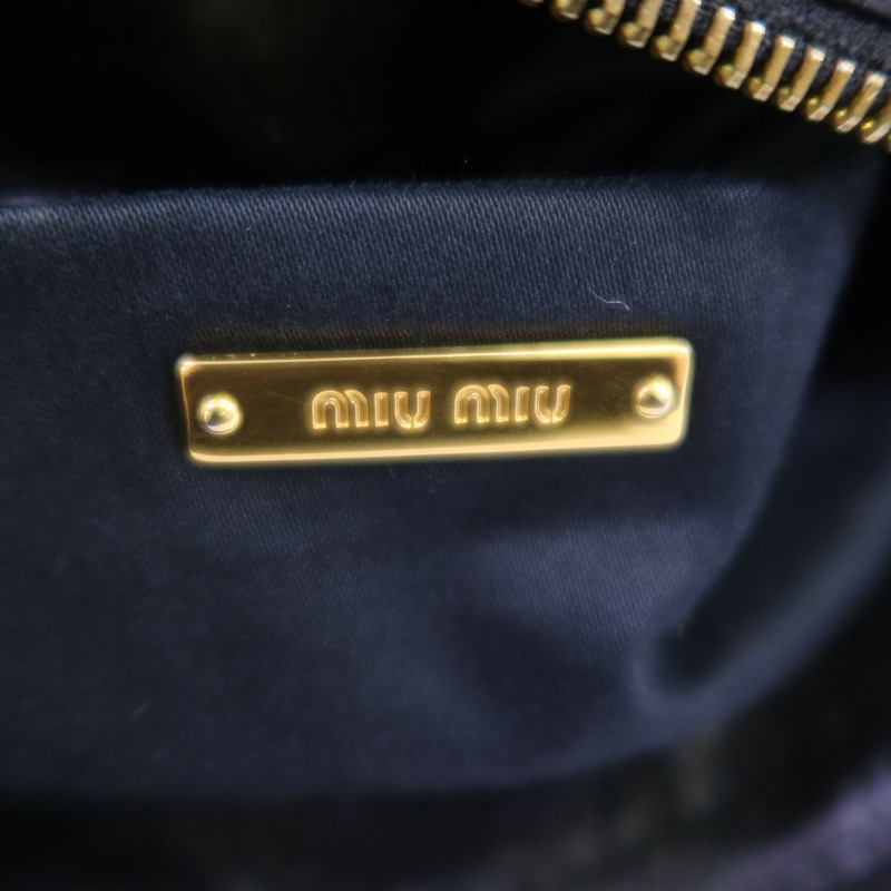 Miu Miu 牛皮皮革Vittelo Lux Mini Bow金扣手挽肩背兩用袋-4