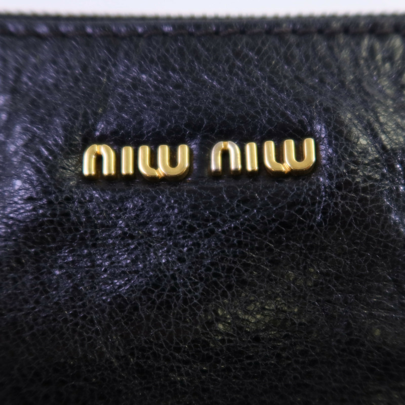 Miu Miu 牛皮皮革Vittelo Lux Mini Bow金扣手挽肩背兩用袋-13