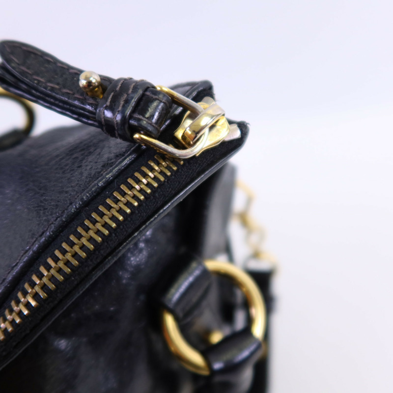 Miu Miu 牛皮皮革Vittelo Lux Mini Bow金扣手挽肩背兩用袋-14