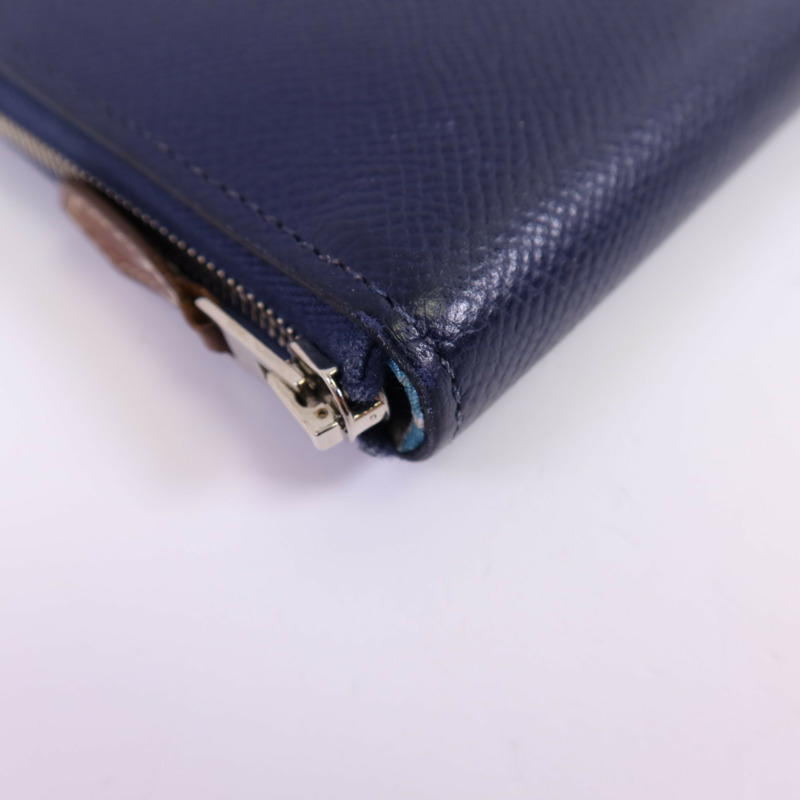HERMES Epsom皮革Silk'In Classique Long Wallet銀扣拉鏈長錢包-6