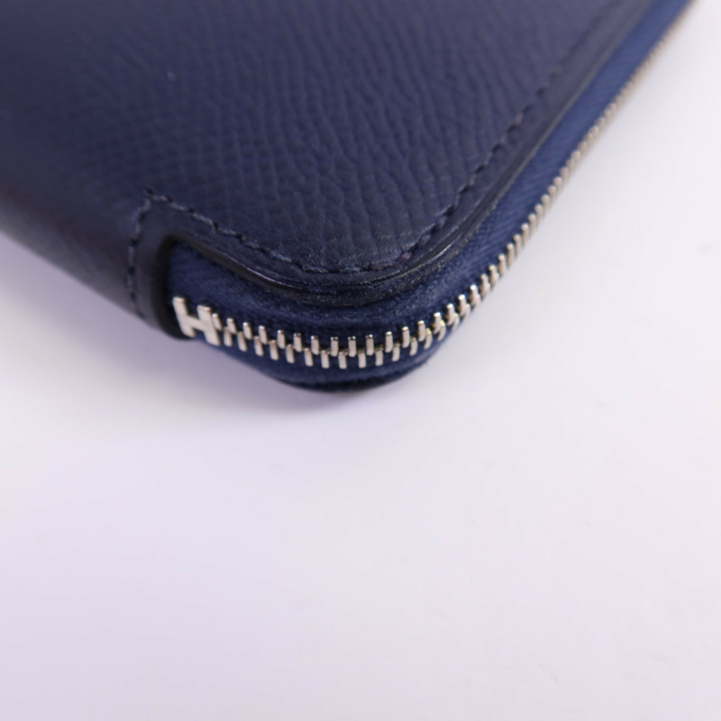 HERMES Epsom皮革Silk'In Classique Long Wallet銀扣拉鏈長錢包-7