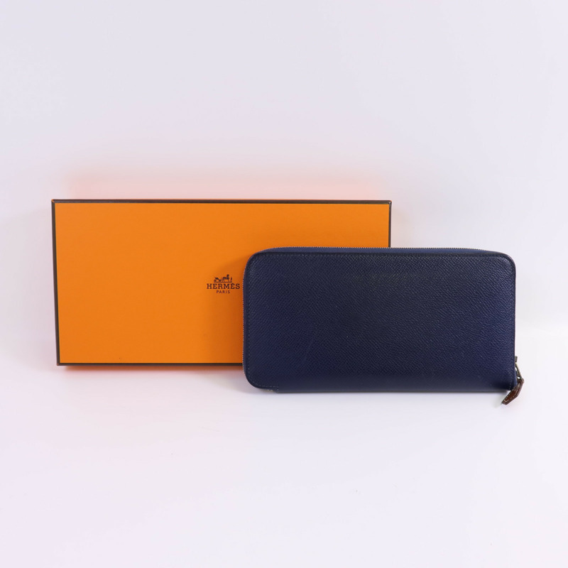 HERMES Epsom皮革Silk'In Classique Long Wallet銀扣拉鏈長錢包-12