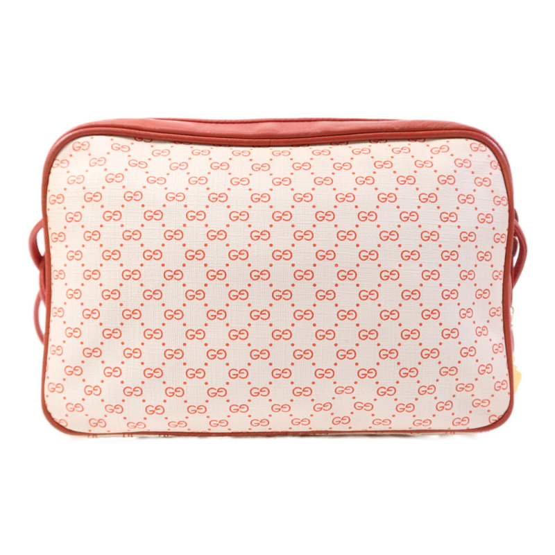 GUCCI 牛皮皮革/塗層帆布Vintage Shoulder Bag金扣肩背袋-1