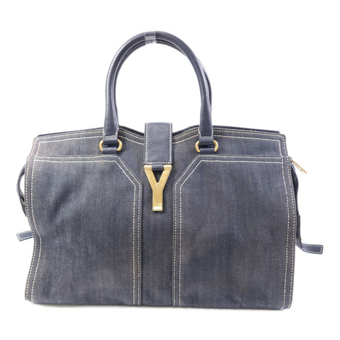 YVES SAINT LAURENT 牛仔布Cabas Chyc Handbag金扣手挽袋