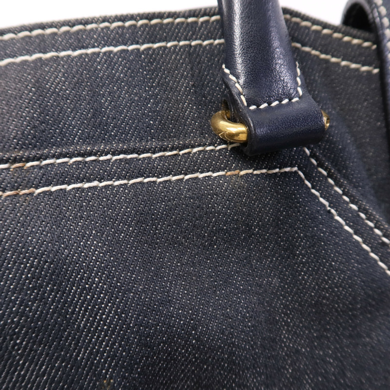 YVES SAINT LAURENT 牛仔布Cabas Chyc Handbag金扣手挽袋-16