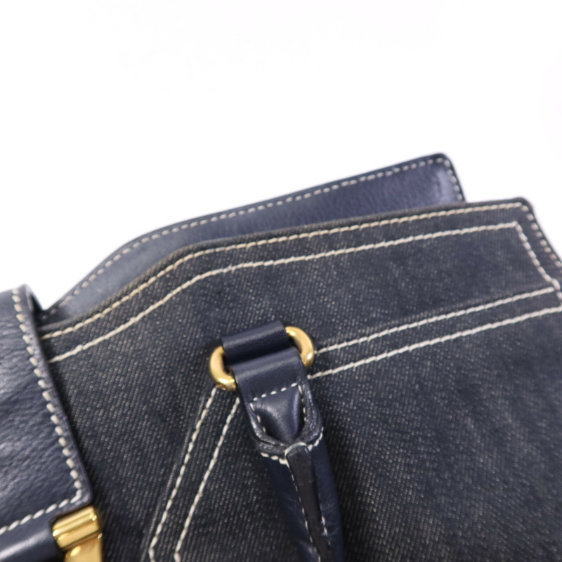 YVES SAINT LAURENT 牛仔布Cabas Chyc Handbag金扣手挽袋-20