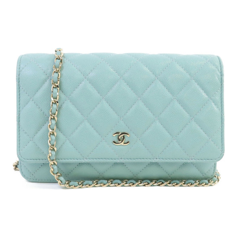 CHANEL 牛皮皮革WOC Wallet On Chain金扣鏈帶肩背袋