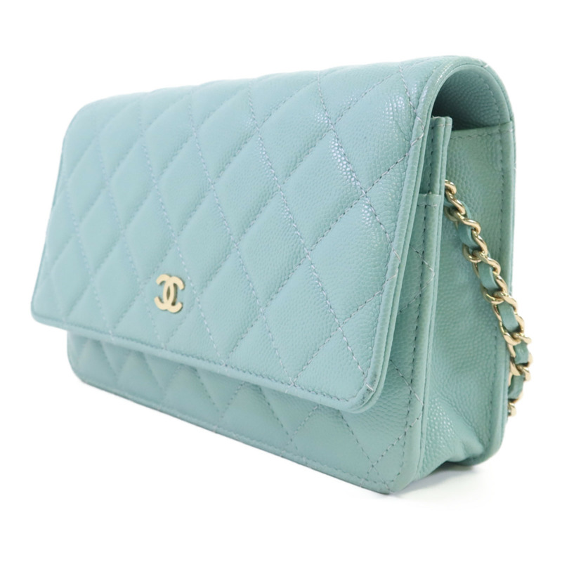 CHANEL 牛皮皮革WOC Wallet On Chain金扣鏈帶肩背袋-2