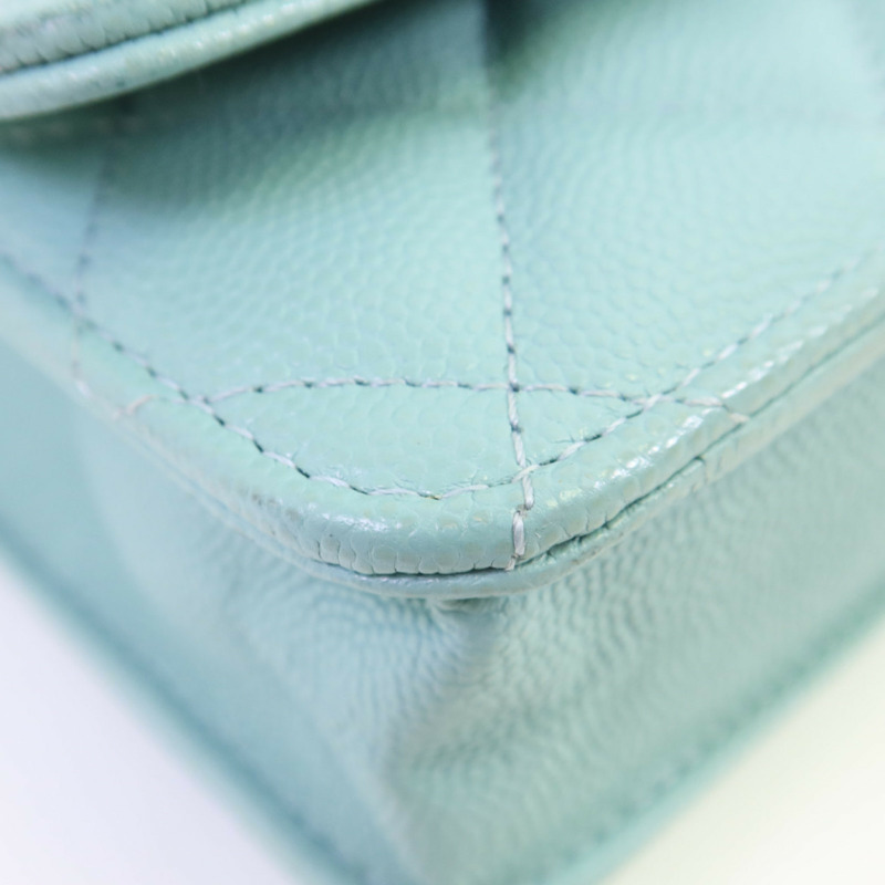 CHANEL 牛皮皮革WOC Wallet On Chain金扣鏈帶肩背袋-5