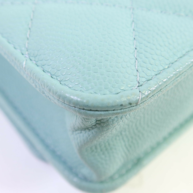 CHANEL 牛皮皮革WOC Wallet On Chain金扣鏈帶肩背袋-7